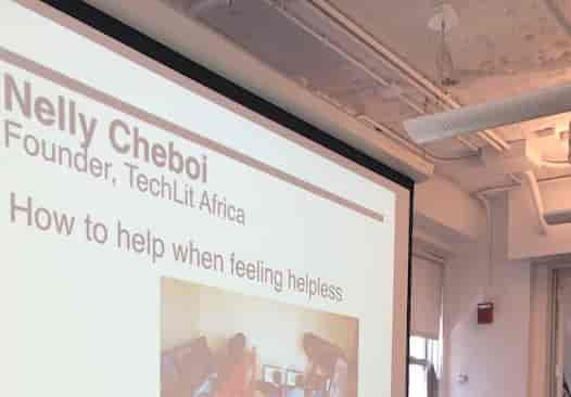 Nelly Cheboi's talk at the Women in Tech Breakfast