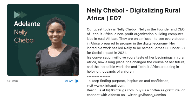 Digitizing Rural Africa on the Adelante Podcast with Nelly Cheboi