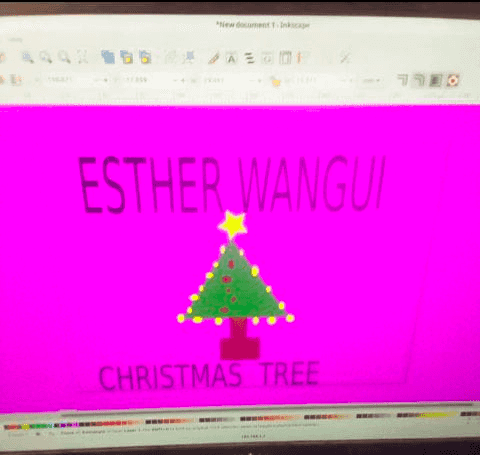 Digital Art - Christmas Tree in Inkscape by Primary School Student